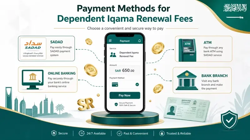 payment method for dependent iqama renewal